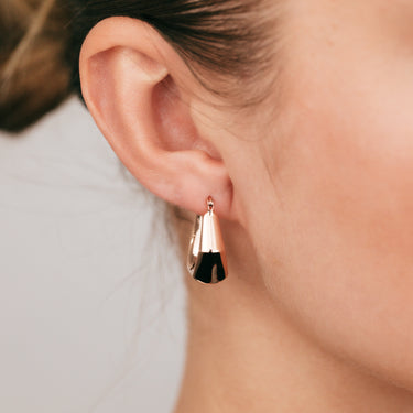 9ct Rose Gold Geometric Chunky Hoop Earrings