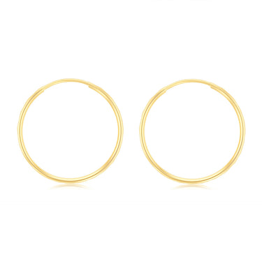 9ct Yellow Gold Double side Diamond Cut 20mm Sleeper Earrings