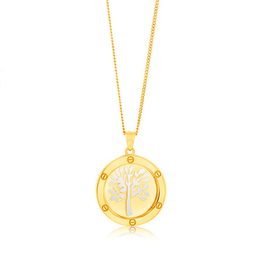 9ct Yellow Gold Tree of Life Medallion Pendant