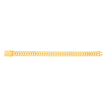 9ct Yellow Gold Double Row Curb Link 20cm Bracelet