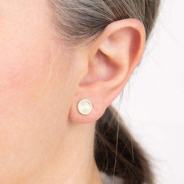 9ct Yellow Gold Rainbow Circle Stud Earrings