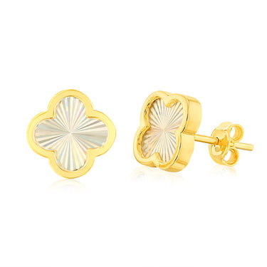 9ct Yellow Gold Rainbow Petal Stud Earrings