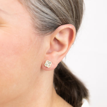 9ct Yellow Gold Rainbow Petal Stud Earrings