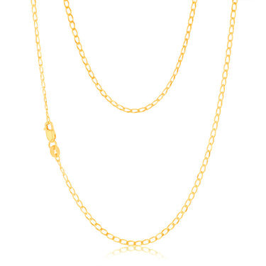9ct Yellow Gold Open Curb 45cm Chain