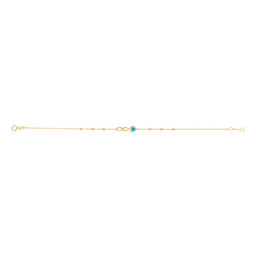 9ct Yellow Gold Infinity Evil Eye 19cm Bracelet