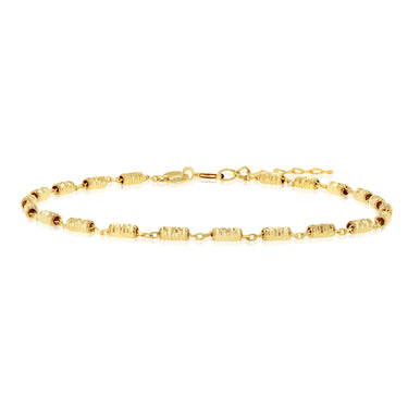 9ct Yellow Gold Fancy Diamond Cut 19cm Bracelet