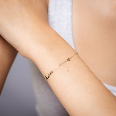 9ct Yellow Gold Love Heart 19cm Bracelet