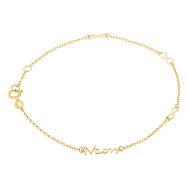9ct Yellow Gold Mum 19cm Bracelet
