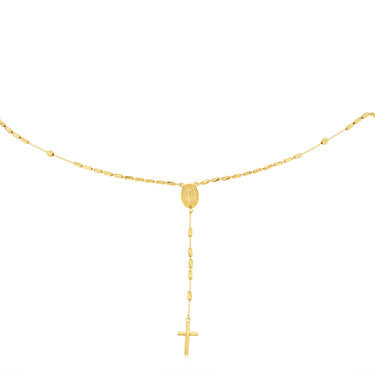 9ct Yellow Gold Cross And Medallion Fancy 50cm Rosary