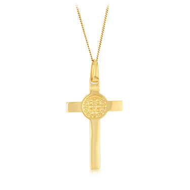 9ct Yellow Gold Double Sided Crucifix Pendant