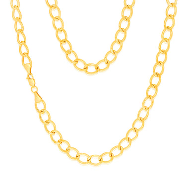 9ct Yellow Gold 150 Gauge Open Curb 45cm Chain