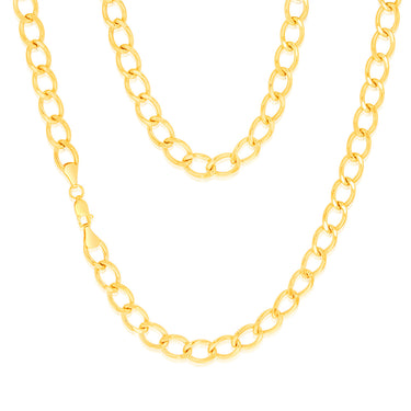 9ct Yellow Gold 150 Gauge Open Curb 50cm Chain