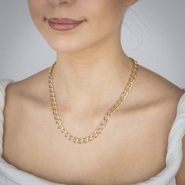 9ct Yellow Gold 150 Gauge Open Curb 50cm Chain