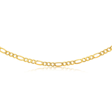 9ct Yellow Gold Diamond Cut 170 Gauge 1:3 Figaro 55cm Chain