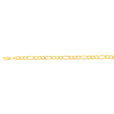 9ct Yellow Gold 170 Gauge Diamond Cut 1:3 Figaro 23cm Bracelet