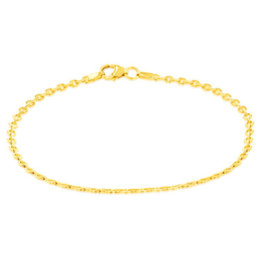 9ct Yellow Gold Fine Belcher 60 Gauge 19cm Bracelet
