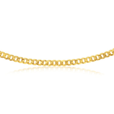 9ct Yellow Gold Diamond Cut Concave Curb 270 Gauge 55cm Chain