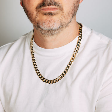 9ct Yellow Gold Diamond Cut Concave Curb 270 Gauge 55cm Chain