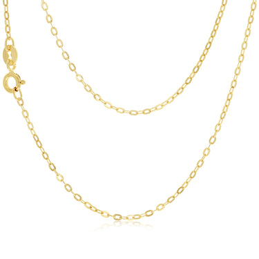 9ct Yellow Gold Fine Trace 35 Gauge 40cm Chain