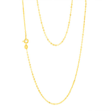 9ct Yellow Gold Fine Trace 35 Gauge 50cm Chain