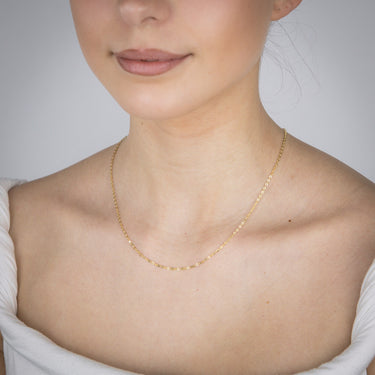 9ct Yellow Gold Fine Trace 35 Gauge 50cm Chain