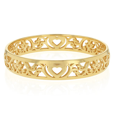 9ct Yellow Gold Cut Out Pattern 65mm Bangle