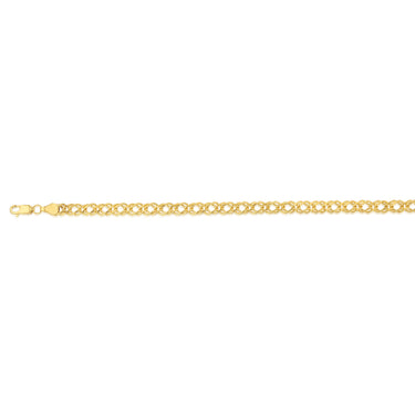 9ct Yellow Gold Fancy Double Curb 100 Gauge 20cm Bracelet