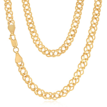 9ct Yellow Gold Fancy Double Curb 100 Gauge 45cm Chain