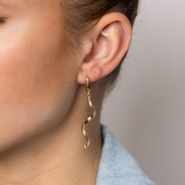9ct Yellow Gold Single Twisted Strand Drop Earrings
