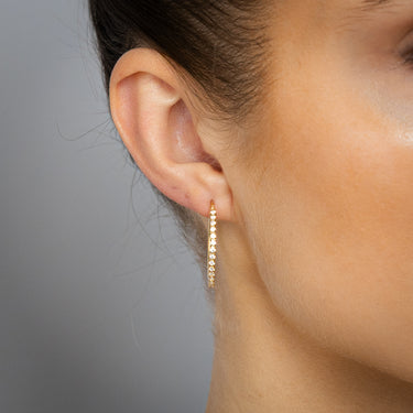 9ct Yellow Gold CZ Tennis 20mm Hoop Earrings