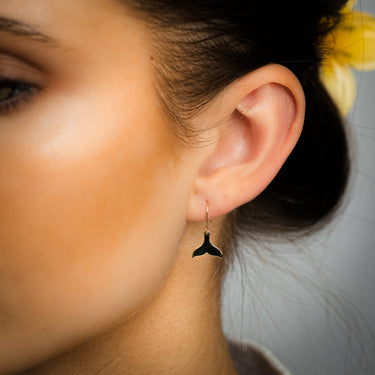 9ct Yellow Gold Dolphin Tail Hook Earrings