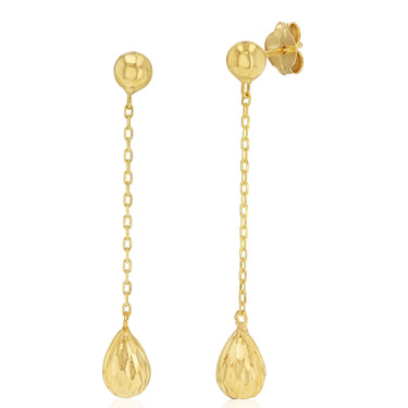 9ct Yellow Gold Tear Drop Earrings