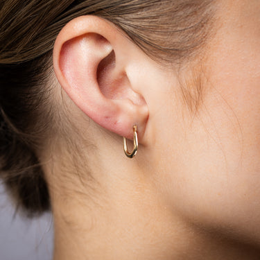 9ct Yellow Gold Polished "U" Shaped Hoop Earrings