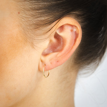 9ct Yellow Gold Fancy 14mm Sleeper Earrings