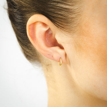 9ct Yellow Gold Twisted Pattern 10mm Sleeper Earrings