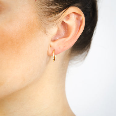 9ct Yellow Gold Fancy 14mm Sleeper Earrings