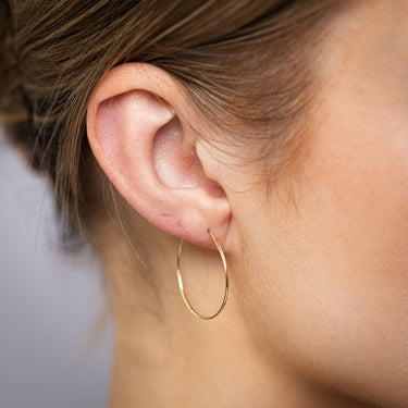 9ct Yellow Gold Fancy 25mm Sleeper Earrings