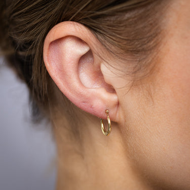9ct Yellow Gold Twisted Creole Hoop Earrings