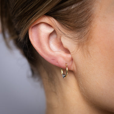 9ct Yellow Gold Heart Creole Hoop Earrings