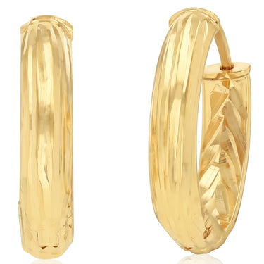 9ct Yellow Gold Fancy Patterned Hoop Earrings