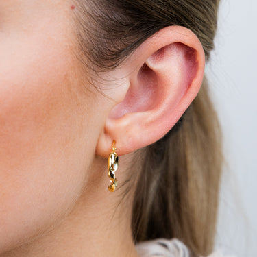 9ct Yellow Gold Twisted 15mm Hoop Earrings