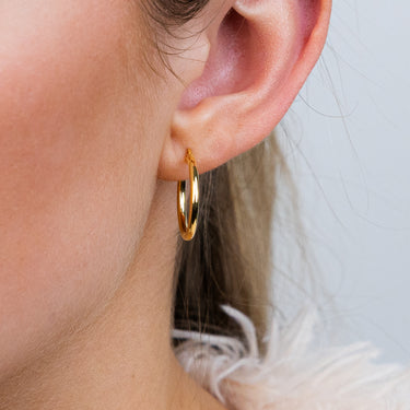 9ct Yellow Gold Polished 15mm Hoop Earrings