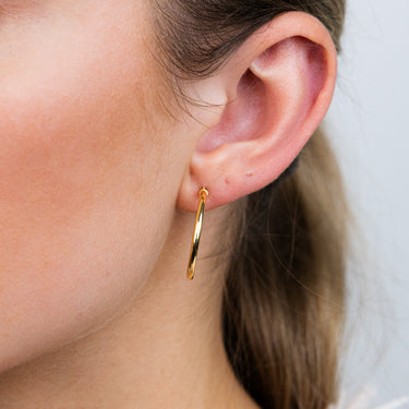 9ct Yellow Gold Polished 20mm Hoop Earrings