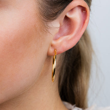 9ct Yellow Gold Polished 25mm Hoop Earrings