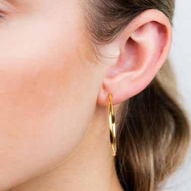 9ct Yellow Gold Polished 30mm Hoop Earrings