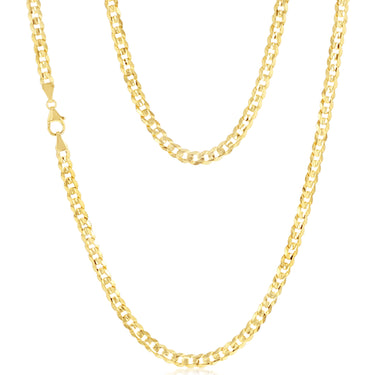 9ct Yellow Gold Flat Concave 120 Gauge Curb 55cm Chain
