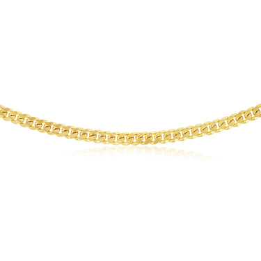 9ct Yellow Gold Superlight Hollow 180Gauge Miami 50cm Chain