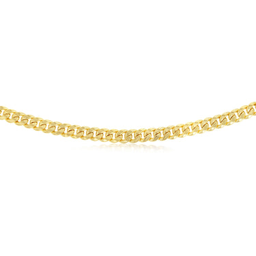 9ct Yellow Gold Superlight Hollow 180 Gauge Miami 55cm Chain