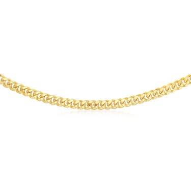 9ct Yellow Gold Superlight Hollow 250 Gauge Miami 55cm Chain