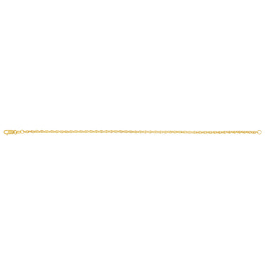 9ct Yellow Gold Hollow 42 Gauge Double Rope  19cm Bracelet